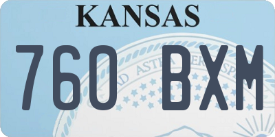 KS license plate 760BXM