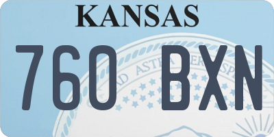 KS license plate 760BXN