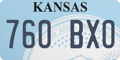 KS license plate 760BXO