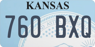 KS license plate 760BXQ