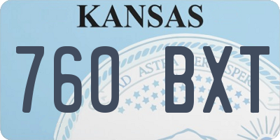 KS license plate 760BXT