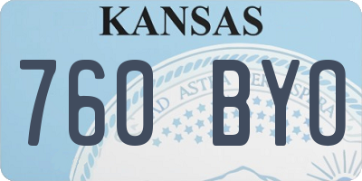KS license plate 760BYO