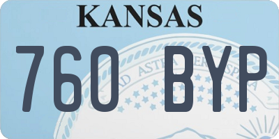 KS license plate 760BYP