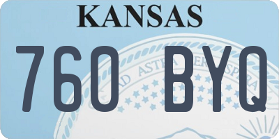 KS license plate 760BYQ