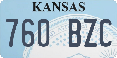 KS license plate 760BZC