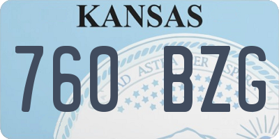 KS license plate 760BZG