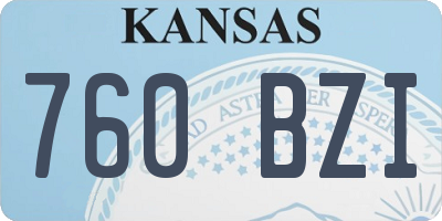 KS license plate 760BZI