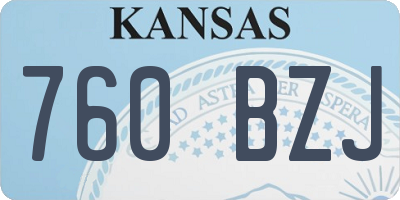 KS license plate 760BZJ