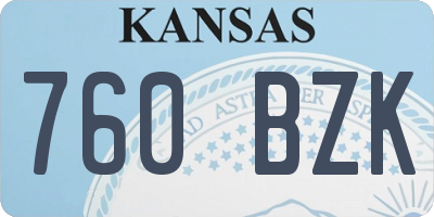 KS license plate 760BZK
