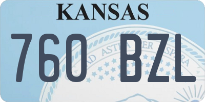 KS license plate 760BZL