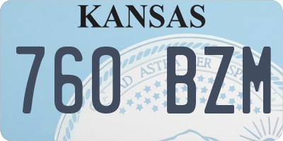 KS license plate 760BZM