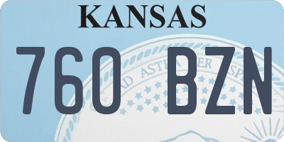 KS license plate 760BZN