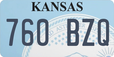 KS license plate 760BZQ