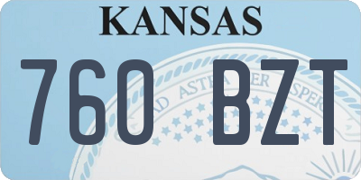 KS license plate 760BZT