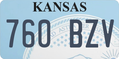 KS license plate 760BZV