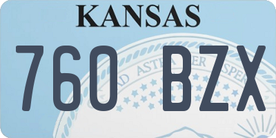 KS license plate 760BZX