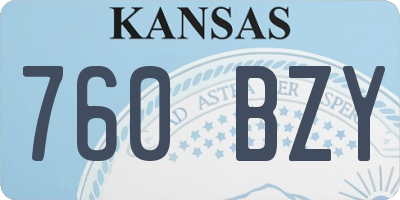KS license plate 760BZY