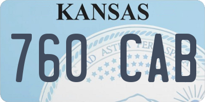 KS license plate 760CAB