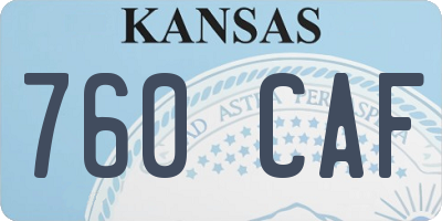 KS license plate 760CAF