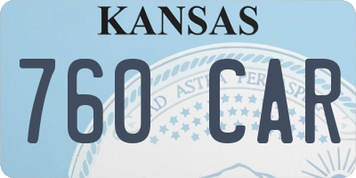 KS license plate 760CAR