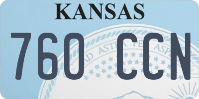 KS license plate 760CCN