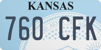 KS license plate 760CFK