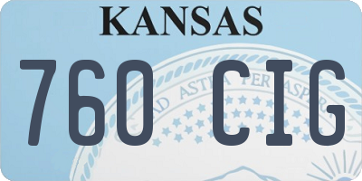 KS license plate 760CIG