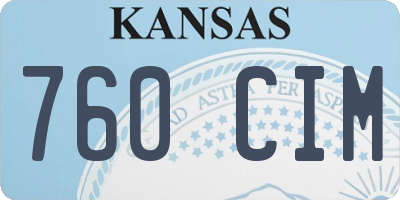 KS license plate 760CIM