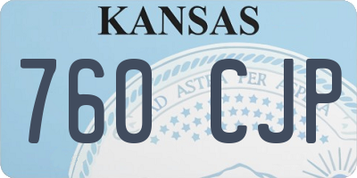 KS license plate 760CJP