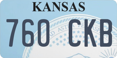 KS license plate 760CKB