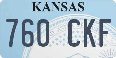 KS license plate 760CKF