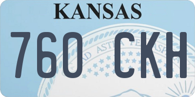 KS license plate 760CKH