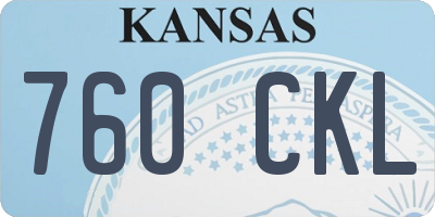 KS license plate 760CKL