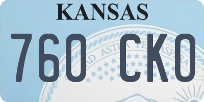 KS license plate 760CKO