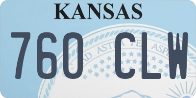 KS license plate 760CLW