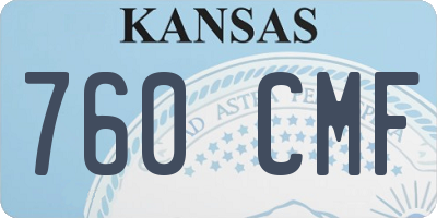 KS license plate 760CMF