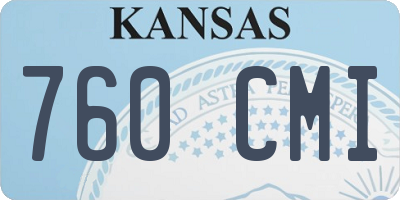 KS license plate 760CMI