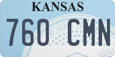 KS license plate 760CMN