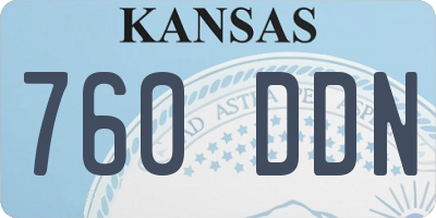 KS license plate 760DDN