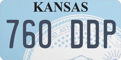 KS license plate 760DDP