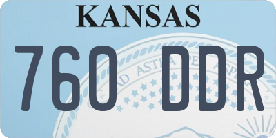 KS license plate 760DDR