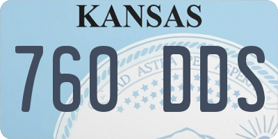 KS license plate 760DDS