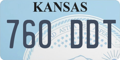 KS license plate 760DDT