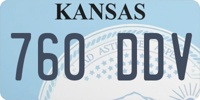 KS license plate 760DDV