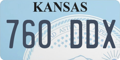 KS license plate 760DDX