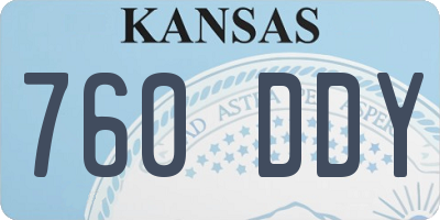 KS license plate 760DDY