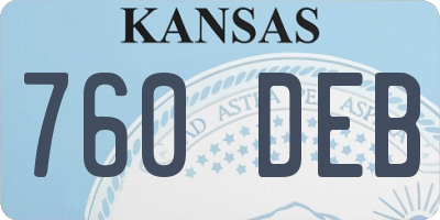 KS license plate 760DEB