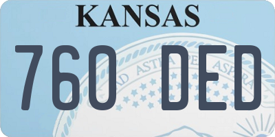 KS license plate 760DED