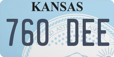 KS license plate 760DEE