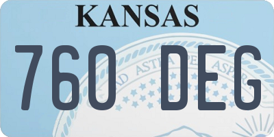KS license plate 760DEG